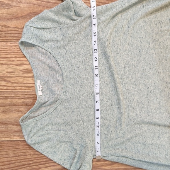 Easel linen-blend layer-look green and cream lightweight sweater, M - Picture 2 of 5